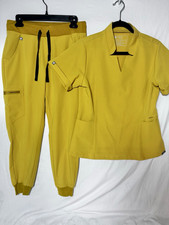 FIGS Technical Collection Women s Yellow Scrub Top Jogger Pants M S/P