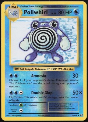 Poliwhirl Reverse Holo Uncommon XY - Evolutions 24/108 NM EN