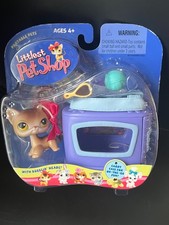 Littlest Pet Shop '04 Portable Short Hair CAT w/Carrier lot 19 Rare Retired NEW