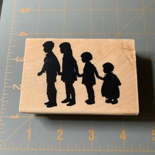 Rubber Stampede- Wood Rubber Stamp Family Children And Baby Siblings