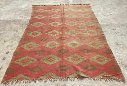 Vintage Traditional Handmade Beautiful Turkish Kilim Floor Rug Carpet 249x173 cm