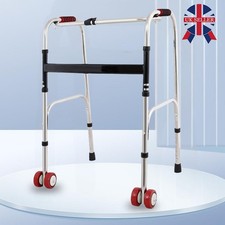 Folding Lightweight Aluminium Walking Frame Walker Zimmer Wheels Adjustable.