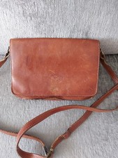 Ladies Brown The Point Leather Vintage Crossovrr Bag/Satchel