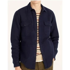 J. Crew Men's Heavyweight Chamois Work Shirt Utility 100% Cotton Navy Blue NWT M