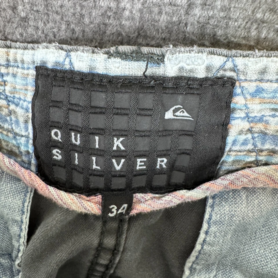 Pantalones Cortos Carga QUIKSILVER Para Hombres 34 Bolsillo con Cremallera Algodón Informal Grunge Surf Patín Y2K Foto 3 de 4