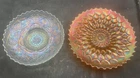 PAIR OF DUGAN VINTAGE CARNIVAL A MARIGOLD SCALES PLATE WHITE PERSIAN GARDEN IC