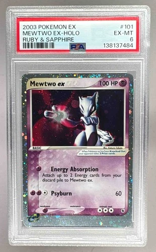 138137484 Mewtwo ex 2003 Pokemon EX Ruby & Sapphire #101 PSA 6
