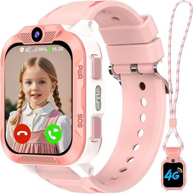 4G Smartwatch Kinder mit GPS und Telefon, SOS-Taste, Schulmodus mit SIM Slot