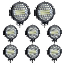 7 Inch Round Off Road Lights 8pcs 201w Led Trucks Tractor Work Light Black 8