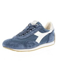 Diadora Heritage Equipe Canvas Stone Wash Blu - Uomo Scarpe Sneakers Sportive