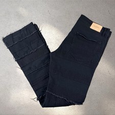 Valabasas Stacked Flare Jeans Size 38 Black Distressed Streetwear