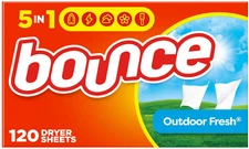 Bounce Dryer Sheets Laundry Fabric Softener, Outdoor Fresh 120 Ct