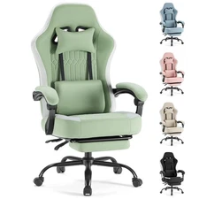 Computer Gaming Chair - High Back Ergonomic Desk Chair with Footrest and Lumb...