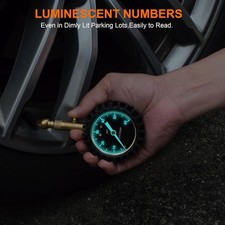 60 Psi Tire Pressure Gauge With 2 Glowing Dial Accurate Car Tire Gauge