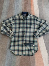 Vtg PENDLETON USA Made 100 Virgin Wool Flannel Button Shirt Blue Plaid Medium