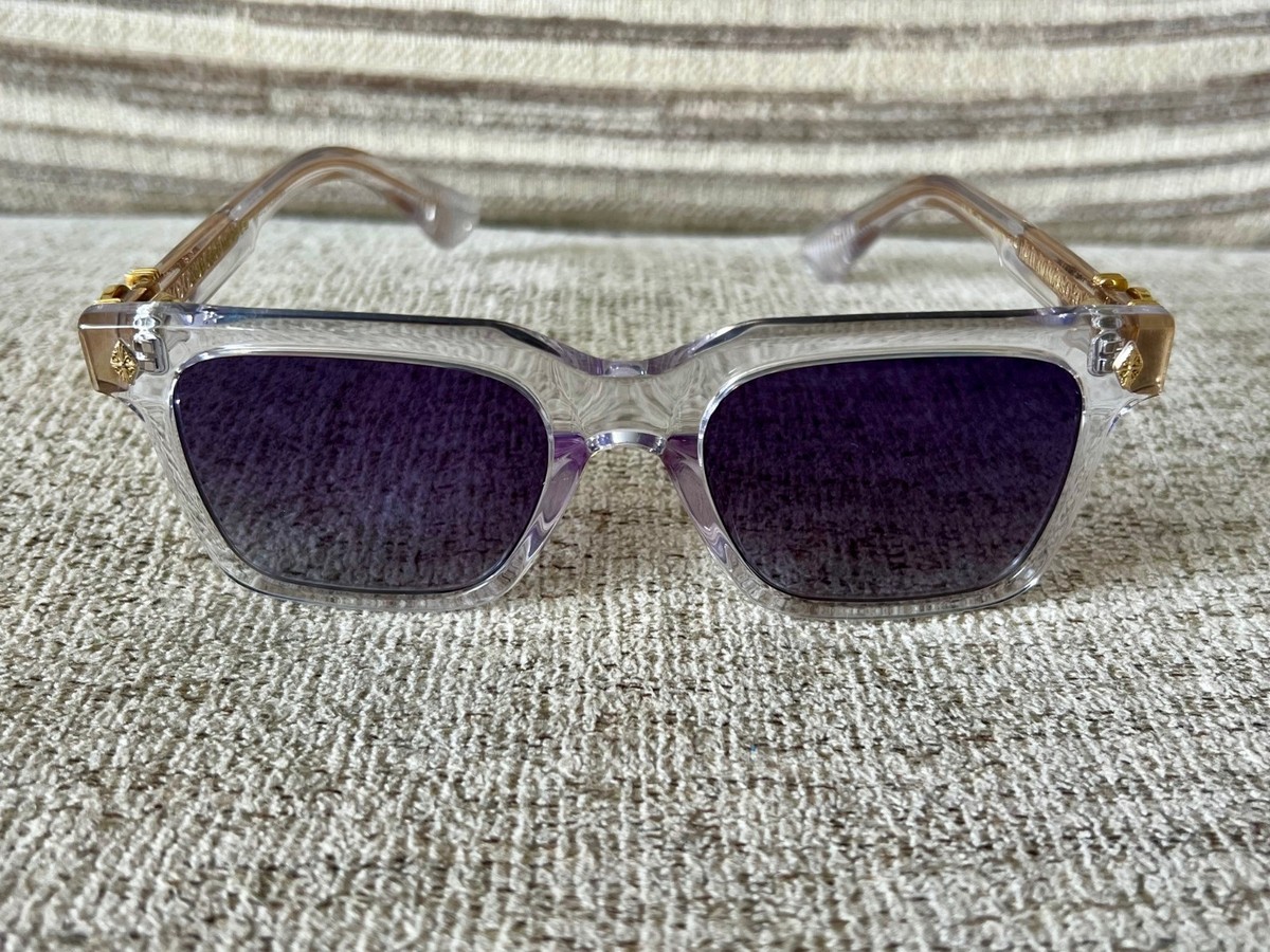Chrome Hearts Halllamanass Transparent Gold Square Sunglasses | eBay