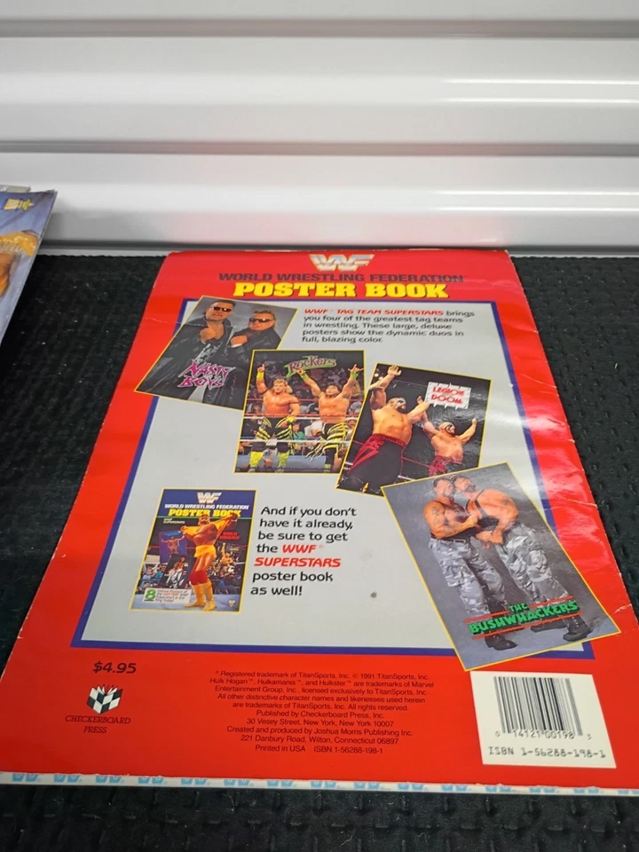 Vintage 1991 WWF Poster Book Nasty Boys Rockers Legion Of Doom Bushwhackers - Image 2 of 2