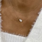 1.5ct Pear Pendant Necklace Rose Gold 14K Labcreated Diamond F/VS — photo 5