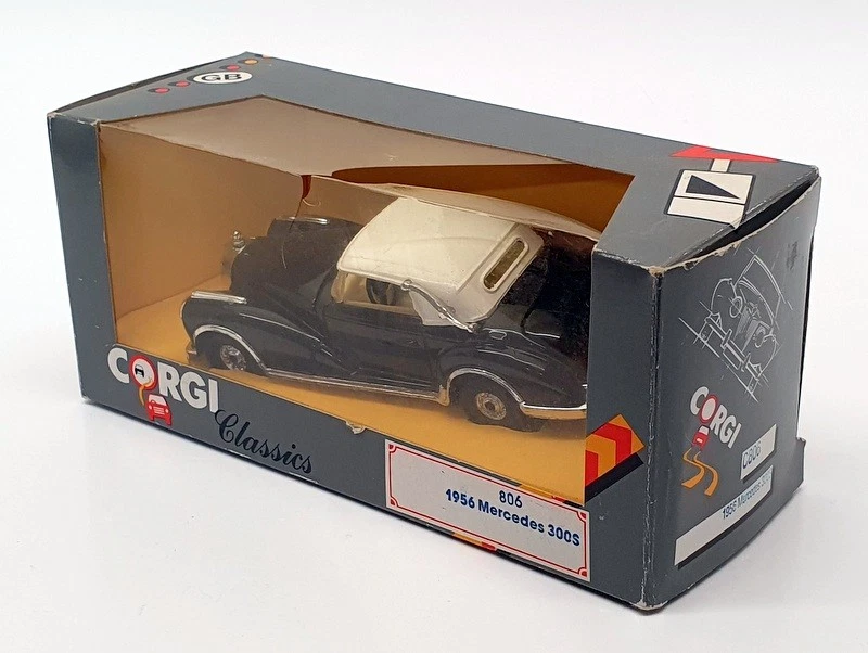 Corgi Appx 12cm Long Diecast C806 - 1956 Mercedes 300S - Black White Roof - Image 4 of 4
