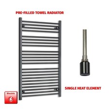 700x1200mm Matt Black Electric Heated Towel Rail Pre-Filled 5Yr Warranty UK