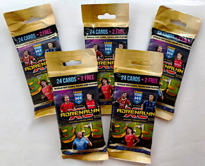 5 x Panini Adrenalyn XL FIFA 365 2025 Booster FAT-Pack (24+2 Karten) B-Ware