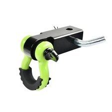2 Inch Shackle Hitch Receiver, 3/4" D Ring Shackles, 45000 Lbs Black  Green