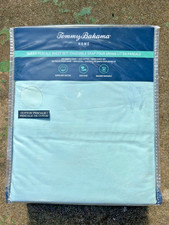 Tommy Bahama Home Cotton Percale Queen 4 Piece Sheet Set Blue NOS