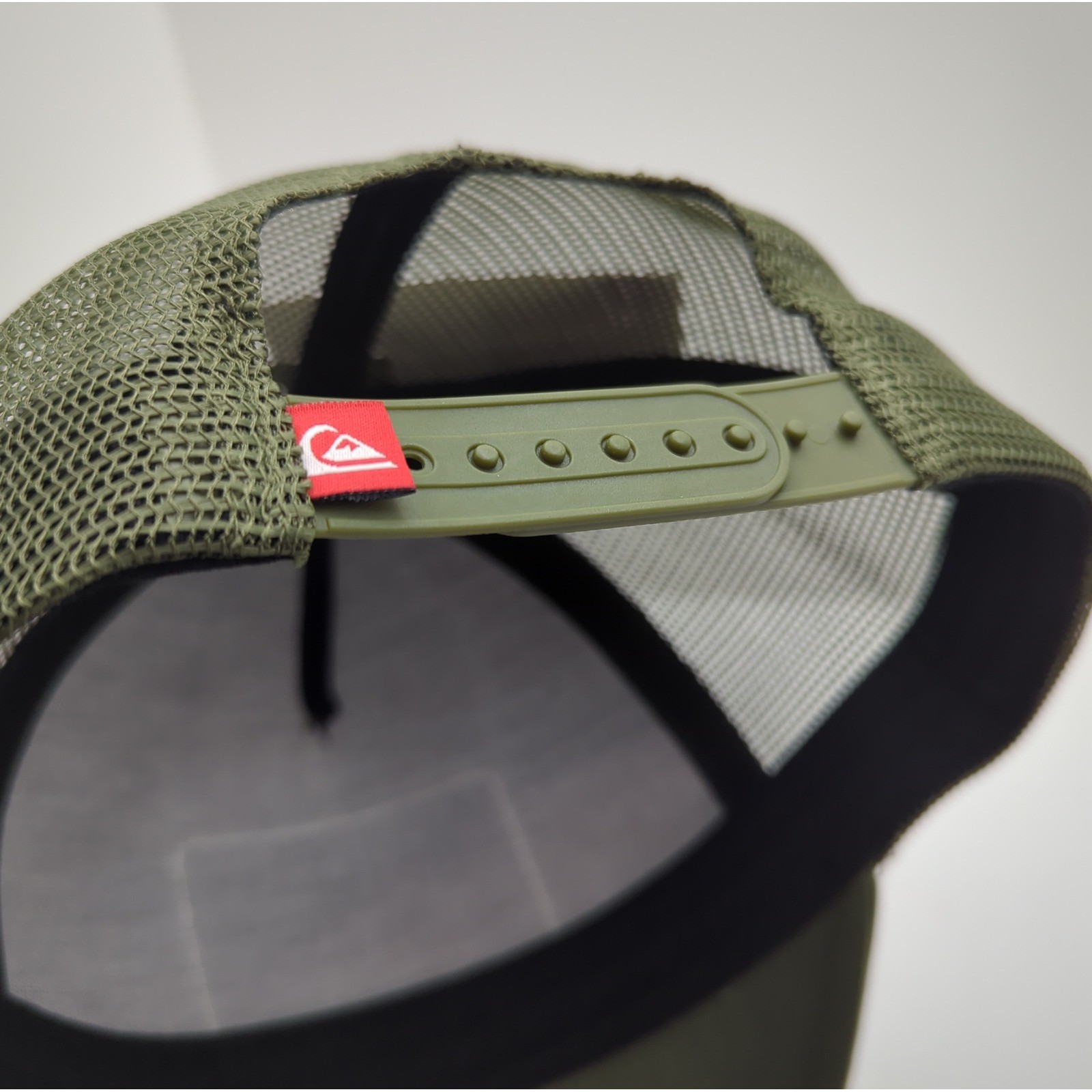 Quiksilver Mens Trucker Hat Army Green Mesh Snapback Patch Cap QSM15CA157 NEW image 6