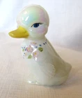 Fenton Hand Painted Opalescent Duck "Miss Daphne" Signed K Brightbill