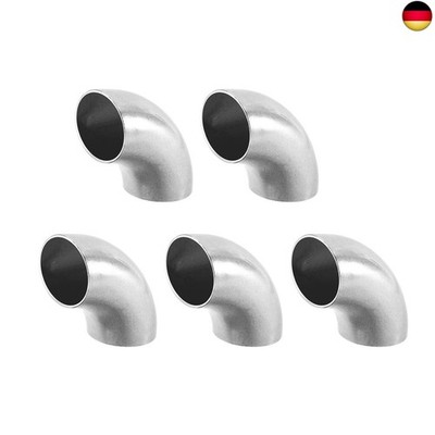 sourcing map Rohrverschraubung aus Edelstahl 304 mit langem Radius, 90 Grad