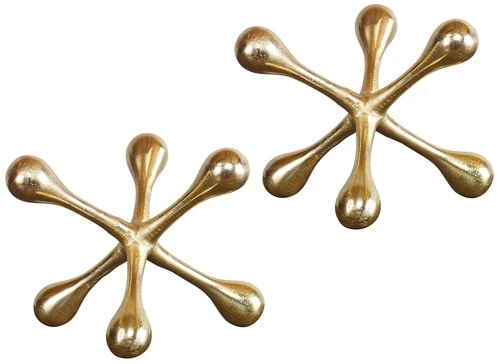 Uttermost Harlan 7" Wide Brass Decorative Objects Set of 2 - Picture 2 of 3