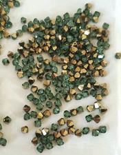 Swarovski 5328 4mm bicone beads, Peridot Dorado 48pcs 