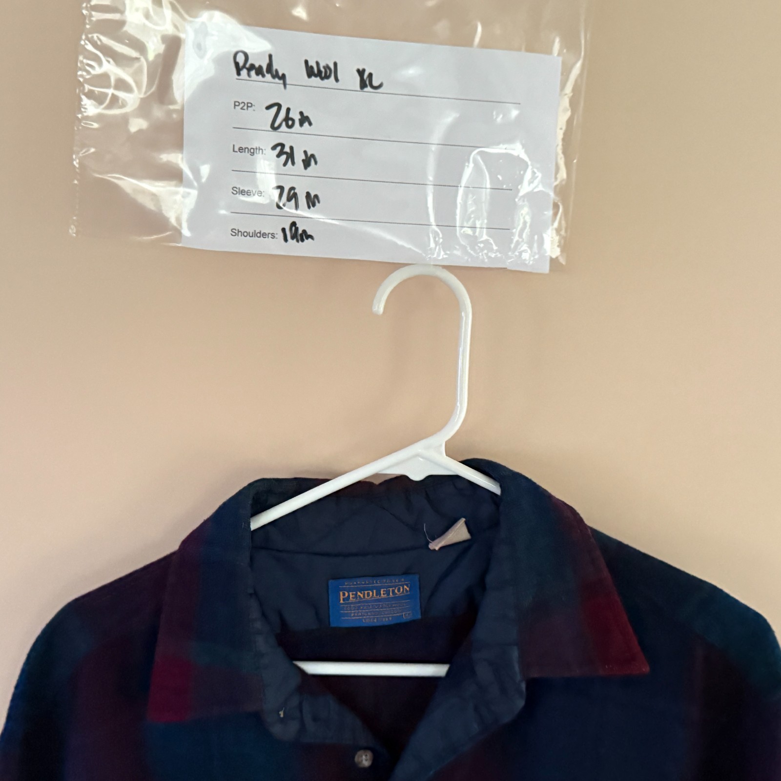 Pendleton Wool Button Down Western Work Shirt Blu… - image 3