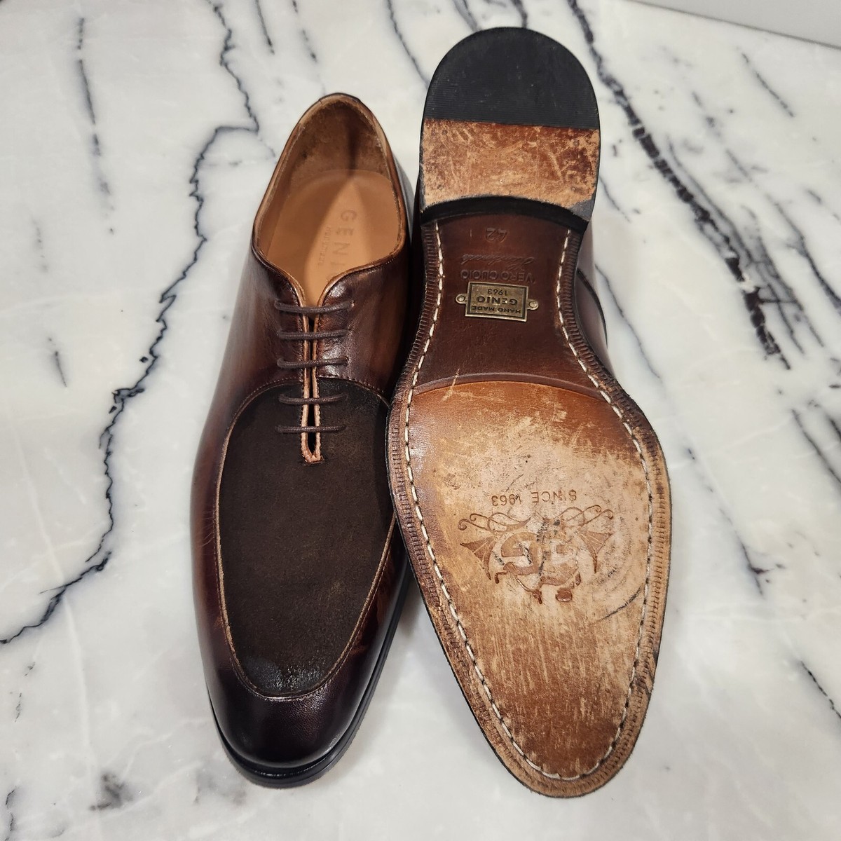 Genio | Embossed Leather Cap-Toe Derby BOSS - Grained-leather Derby shoes with cap toe - Black main image 4