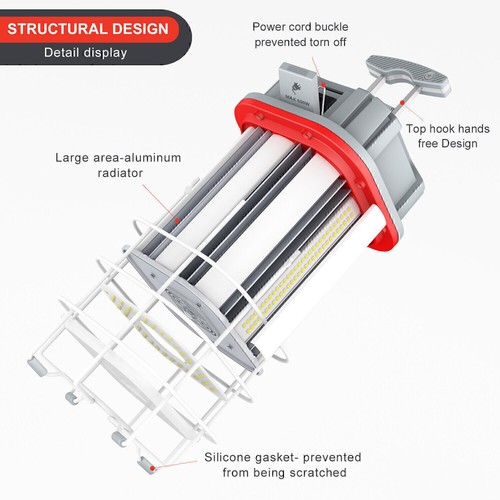 150W LED Temporary Work Light 5000K Linkable Construction Jobsite Hanging Lamp - Picture 9 of 12