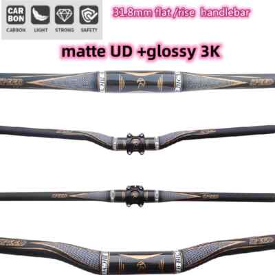 Carbon Handlebar Gold Matt Glossy Mountain Bike 3K+UDBicycle MTB Flat Handle Bar