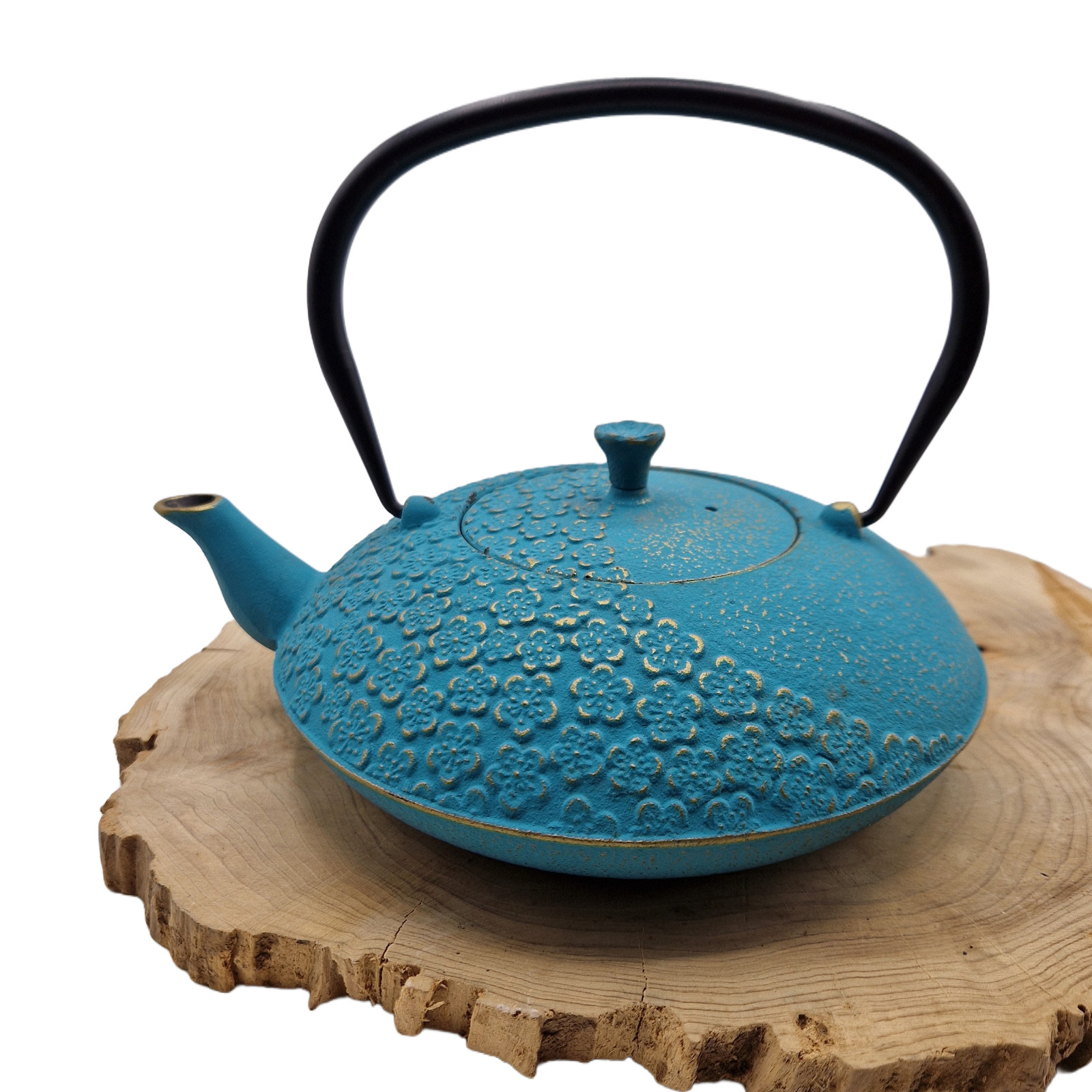 Teekanne Gusseisen Teekessel Emaille Teezubehör Teegenuss japanisch 1L blau