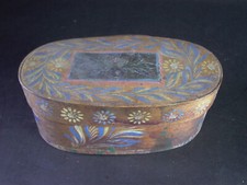 - antike SPANSCHACHTEL um 1800/1820 - handbemalt - L21cm