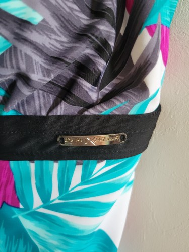 Swim Top 2x molded cups non adjustable straps nylon spandex green fushia burgund - Picture 2 of 5