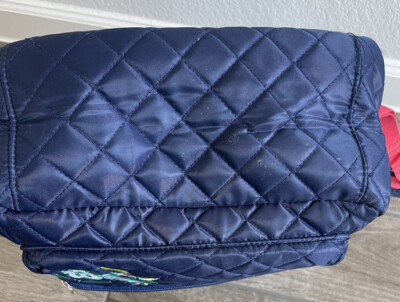 Disney Parks exclusive blue quilted embroidered Minnie Mickey backpack EUC HTF Disney Parks exclusive blue quilted embroidered Minnie  main image 3