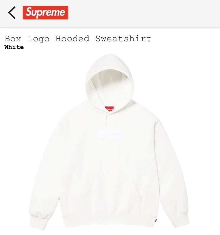 Sweat à capuche Supreme White Box Logo FW23 petite COMMANDE CONFIRMÉE streetwear