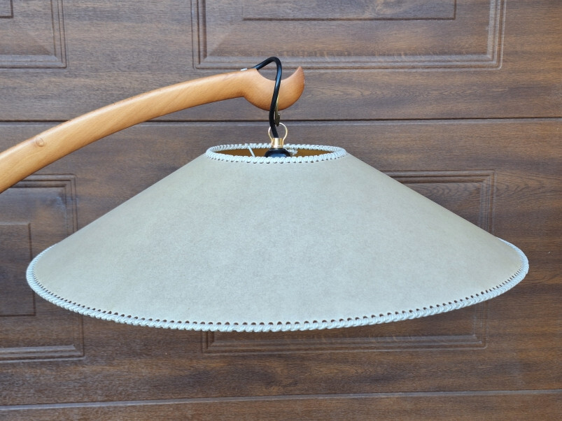 Lampada da terra ad Arco design vintage anni 50/60 legno di faggio - bella foto 2
