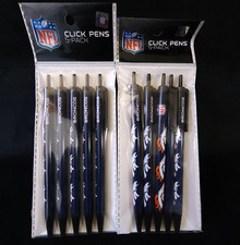 New Football Team Denver Broncos NFL Licensed Lot 10 Pack Black Ink Click Pens