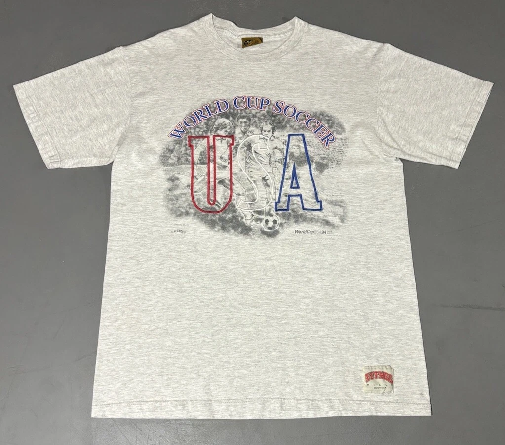 T-shirt Vintage USA 94 Coupe Du Monde Football – Blanc, Taille S, état Très Bon