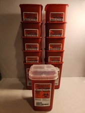 20 PER PACK Sharps Container 1 Quart Biohazard Syringe Disposal with Flip Lid