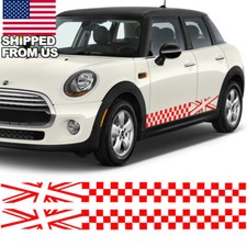2Pcs Red British Element Lattice Flag Car Body Side Door/Fender Decal Stickers