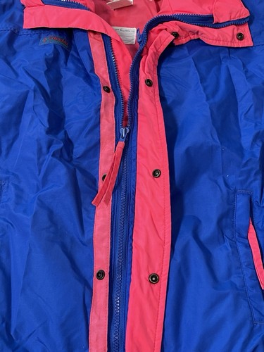 Vintage Youth 16/18 Columbia Bugaboo Shell Jacket 90s Blue Pink Neon Ski Parka - Picture 4 of 10