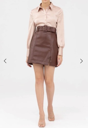 Finders Keepers Recycled Pu Skirt Size 8 Rrp £100 - Picture 5 of 7