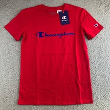 NWT Champion Shirt Youth Large Red Short Sleeve Crew Neck Tee Raised Logo