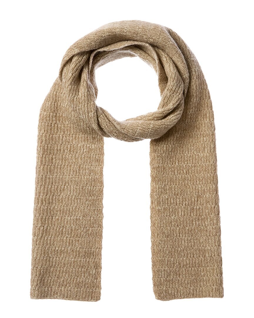 Мужской шарф из смеси шерсти и кашемира в рубчик Portolano Brown Os